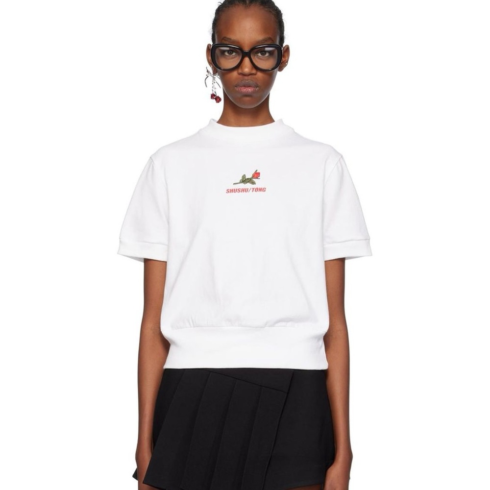 shushutong white rose t-shirt